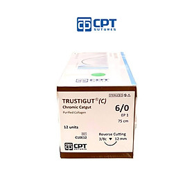 Chỉ phẫu tự tiêu tan chậm CPT Trustigut C Chromic Catgut số 6 0 - C10E12