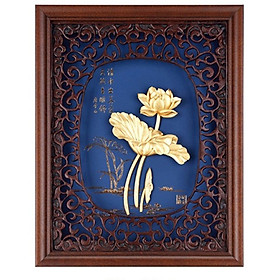 Khung tranh kèm tranh hoa sen DD05