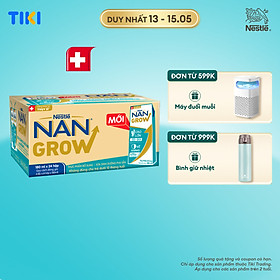 Thùng sữa bột pha sẵn Nestlé NANGROW 6(4x180ml) sữa mát công thức từ Thụy Sĩ với 100% Canxi giúp bé cao lớn vượt trội dành cho bé từ 1 tuổi