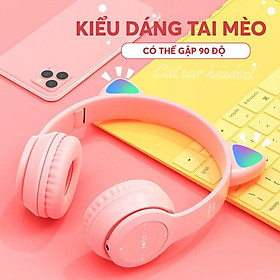 Mua Tai nghe bluetooth 5.0 mini LinkeeTech P47M tai mèo loại mini  kèm micro có cỗng 3.5mm