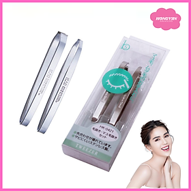 Hình ảnh Review Hộp 2 nhíp inox cao cấp nhổ tỉa lông mày Kai (1 nhíp đầu to & 1 nhíp đầu nhỏ) tặng thun buộc tóc 10g