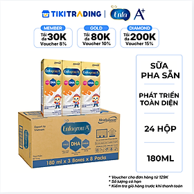 Thùng 24 Hộp Sữa Pha Sẵn Enfagrow A+ 180ml với DHA Hỗ Trợ Phát Triển Não Bộ Cho Trẻ