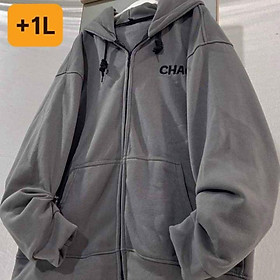 Hình ảnh (Ảnh thật tự chụp)Áo khoác hoodie form rộng CHAO có zip kéo,nón to trùm đầu unisex nam nữ mẫu áo khoác hè mới