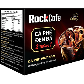 RockCafe - Cà phê đen đá 2 trong 1 (Hộp 15 gói x 16 gr)