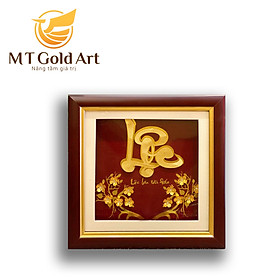 Tranh Chữ Lộc dát vàng (20x20cm) MT Gold Art- Hàng chính hãng, trang trí nhà cửa, phòng làm việc, quà tặng sếp, đối tác, khách hàng, tân gia, khai trương 