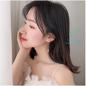 bông tai bạc chuỗi dài hạc giấy S925 , hoa tai bạc lấp lánh dễ thương