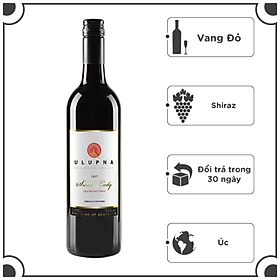 Rượu vang đỏ Ulupna Sweet Lady Shiraz 2017 750ml 14.5% Alc