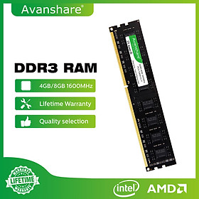 Avanshare RAM DDR3 DDR4 16GB 8GB 4GB 2GB 1333 1600 2400 2666 3200MHz Bộ nhớ máy tính để bàn UDIMM cho tất cả các bo mạch chủ Bộ nhớ Intel AMD: DDR3 2GB 1333MHZ