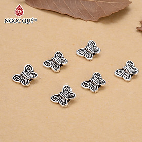 Combo 2 cái charm bạc bươm bướm xỏ ngang - Ngọc Quý Gemstones