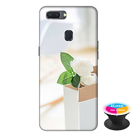 Ốp lưng điện thoại Oppo A5S hình Chậu hoa Cúc Trắng tặng kèm giá đỡ điện thoại iCase xinh xắn - Hàng chính hãng
