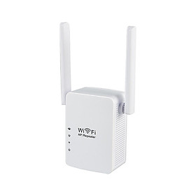 Bộ khuếch đại tín hiệu mở rộng phạm vi không dây AP 300Mbps với ăng-ten kép cho văn phòng gia đình -Màu trắng-Size Phích cắm của Hoa Kỳ