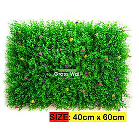 Mua Thảm cỏ nhựa treo tường có đính hoa  tấm cỏ nhựa tai chuột trang trí