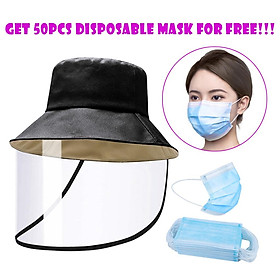 Adults Anti spitting Hat Dustproof Clear Cover Fishman Hat Bucket Hat Black