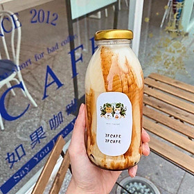 Mua Chai Thuỷ Tinh Đựng Sữa  Nước Ép  Sinh Tố  Cafe 330ml Nắp Thiếc