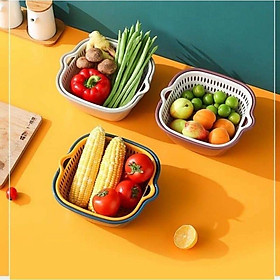 SÉT 3 RỔ 3 CHẬU VUÔNG THIẾT KẾ THÔNG MINH ,DÀY DẶN CHẮC CHẮN
