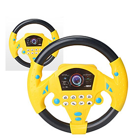 Round Steering Wheel Toy Driving with Suction Cup Pretend Driving Toys Electric Wheel Toy for Outdoor Playground Birthday Gifts