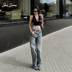 Quần Jean Nữ Ống Rộng Classic Aaa Jeans