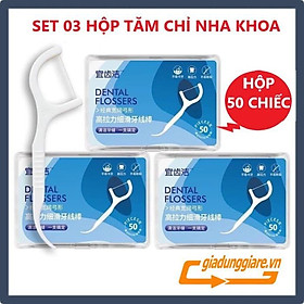 Mua SET 03 HỘP (01 Hộp 50 cái) Tăm kẽ chỉ nha khoa tiệt trùng (Hàng cao cấp) - giadunggiare.vn