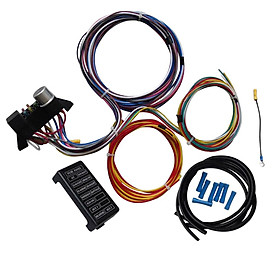 12 Circuit Wiring Harness 14 Pcs/Set Fuse 12V Universal Wiring Harness, XL Wires
