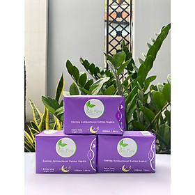 Bộ Băng Vệ Sinh Belle Flora Ban Đêm Cotton 350mm - combo 3 gói