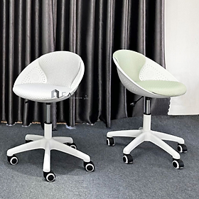 Mua Ghế quầy giao dịch CB2298-2P Nội thất Capta Ghế kỹ thuật viên nệm vải khung nhựa chân xoay nhựa màu trắng có bánh xe