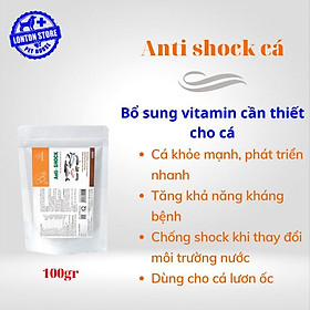 Gói 100gram Anti-Shock cá bổ sung vitamin tăng đề kháng, giúp cá khỏe,
