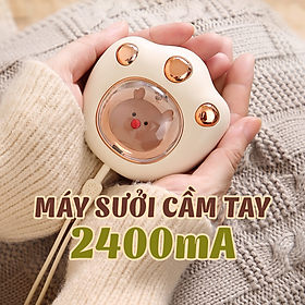 Hình ảnh Máy sưởi mini cầm tay 2400mA, kiểu dáng nhỏ gọn xinh xắn, dễ thương, 3 chế độ sưởi ấm tới 60 độ