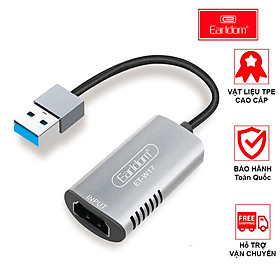 Thiết bị chuyển đổi chân HDMI qua USB 3.0 Earldom ET-W17 chuyên dùng ghi lại hình ảnh, chụp hình, live stream,thiết kế nhỏ gọn, dễ dàng sử dụng cho Laptop,PC,Macbook,điện thoại,PS4/3 Xbox one/360,thiết bị y tế, nội soi, siêu âm- Hàng Chính Hãng