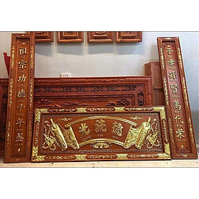 Mua Bộ hoành phi cuốn thư câu đối bằng gỗ hương đỏ