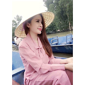 Áo Lam Đi Chùa - La Hán Nơ Màu Hồng
