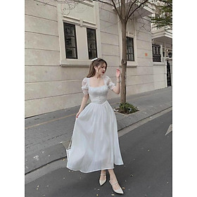 ĐẦM XOÈ NHÚN NGỰC NÚT BỌC