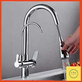 Mua Vòi rửa bát  vòi rửa chén nóng lạnh rút dây tích hợp vòi RO