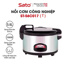 Mua Nồi Cơm Điện Công Nghiệp SATO 56C017 (T) 5.6L -Dung tích 5.6 lít nấu được khoảng 3.0 - 3.5 kg gạo. Đáp ứng cho nhu cầu cho 15 - 17 người ăn - Miễn phí vận chuyển toàn quốc  - Hàng Chính Hãng