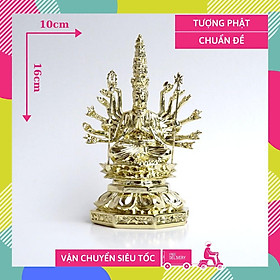 Mua Tượng Phật Chuẩn Đề Thiên Thủ Thiên Nhãn xi mạ vàng - Cao 16cm