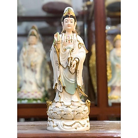 Mua  Đồ Thờ Cúng  Tượng Phật Bà Quan Âm áo ánh viền vàng cực đẹp  gương mặt nhân từ phúc hậu