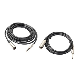 Xlr 3 Pin Male to 6.35 Mm Mono Connector Male Plug Audio Microphone Cable 5 Mm, 10 Mm