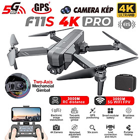 Mua Vinetteam Flycam SJRC F11S 4K Pro bản mới nhất 2021  bay xa 3km - Gimbal chống rung 2 trục  chống rung điện tử EIS  thời gian bay 30 phút - hàng nhập khẩu