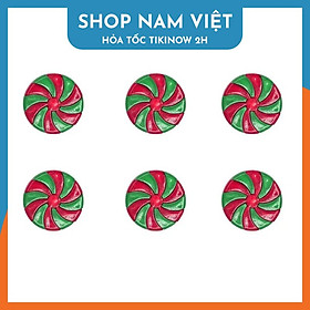 Set 6 Viên Kẹo Xoắn Ốc Bằng Nhựa Trang Trí Cây Thông Giáng Sinh