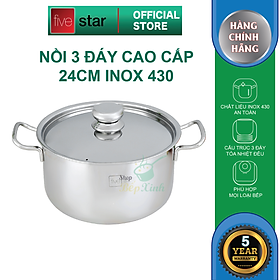 Nồi luộc gà Fivestar 28cm nắp inox tặng 5 muỗng ăn