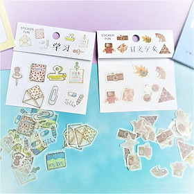 Combo 2 Bộ 32 Sticker Hình Dán Mini Cửa Tiệm, Thư Và Note