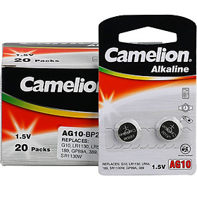 Hộp 40 Viên Pin Nút Áo Camelion AG10/LR54/389/SR1130W (1.5V)