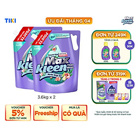 Combo 2 Túi Nước Giặt Xả MaxKleen Thiên nhiên 3.6kg