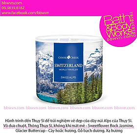 Nến thơm Goose Creek SWITZERLAND Swiss Alps bộ WORLD TRAVELER CANDLES