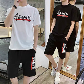 Set Bộ Quần Áo Thể Thao Nam đồ Tập Gym nữ in chữ Againtc vải lưới mè dày đẹp, ĐỒ BỘ MẶC NHÀ HÀN QUỐC NAM, Đồ bộ thể thao nam againtc, SET BỘ TH