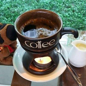 Mua Bếp đun cafe +Tặng kèm tách(có thể làm đèn xông tinh dầu đốt nến)
