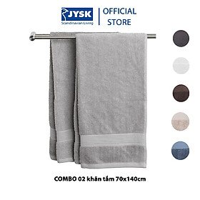 Mua Combo 2 khăn tắm cotton | JYSK Karlstad | 50x100 cm | màu vàng cát