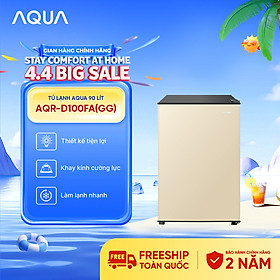 [SẢN PHẨM MỚI 2025] Tủ lạnh Aqua 90 lít AQR-D100FA(GG) - Màu be - Freeship toàn quốc - Có hỗ trợ đổi sang hồng - Hàng chính hãng