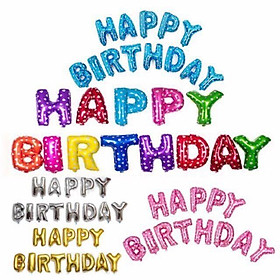 Bóng chữ Happy birthday kèm băng keo chuyên dụng