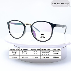 Gọng kính tròn nhựa dẻo thời trang 209 Anh Shop nhận cắt cận viễn loạn