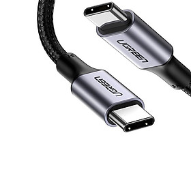 Mua cáp USB 2 đầu type C dây bện dù đầu bọc nhôm Ugreen 316DB70427US 1M 100W PD màu đen hàng chính hãng
